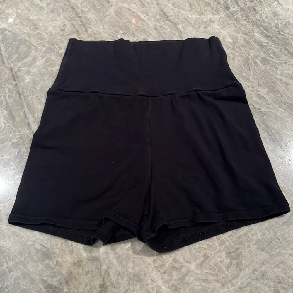 American Apparel Black Stretchy Mini Shorts, size medium